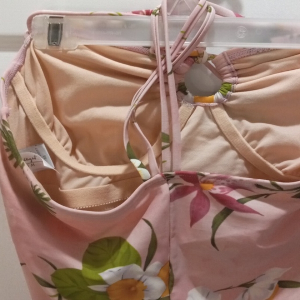 Spiegel Swim One Piece Pale Pink Floral W/ Adjustable legs. Size 14 - Picture 6 of 9